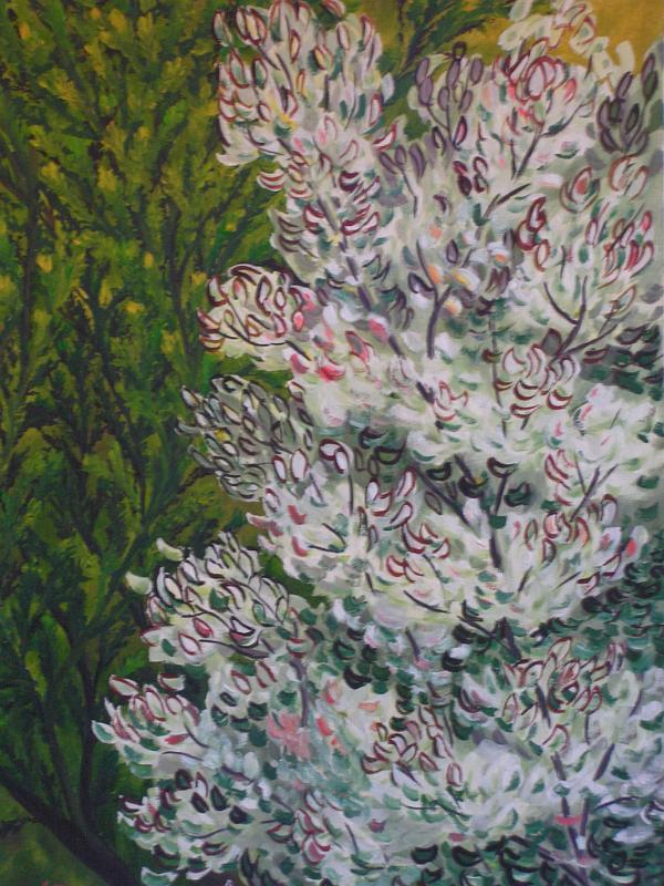 Buchsbaum und Hartriegel, 1990, Öl-Leinen, 40x50.jpg